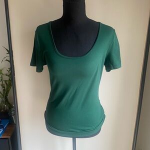 Women's Scoop Neck Short Sleeve Tee - Deep Green